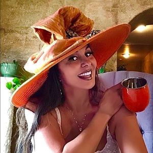 Gorgeous Kentucky derby hat. Orange iridescent